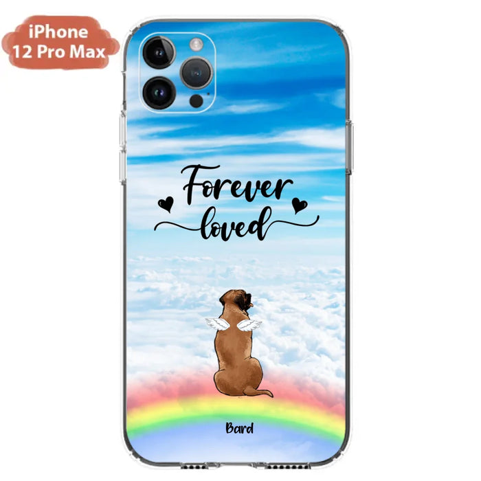 Custom Personalized Memorial Pets Phone Case - Upto 5 Pets - Memorial Gift For Dog Lovers/Cat Lovers - Forever Loved - Phone Case For iPhone And Samsung - AXSIO5