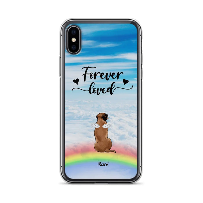 Custom Personalized Memorial Pets Phone Case - Upto 5 Pets - Memorial Gift For Dog Lovers/Cat Lovers - Forever Loved - Phone Case For iPhone And Samsung - AXSIO5