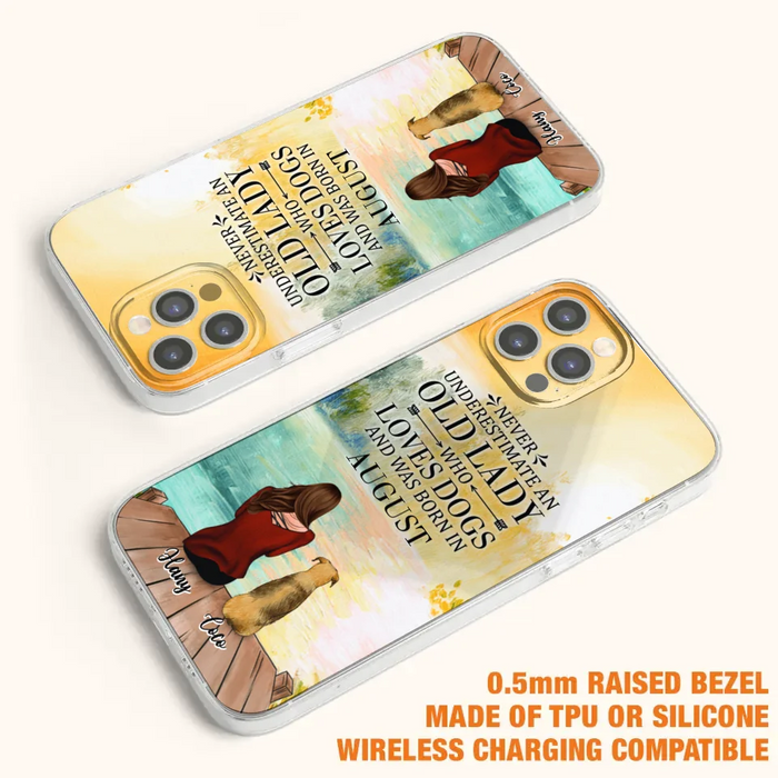 Custom Personalized Old Lady And Dog Phone Case - Woman With Upto 5 Dogs - Best Gift For Dog Lover - Case For iPhone And Samsung