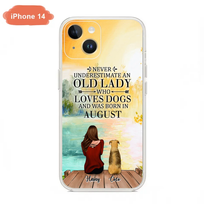 Custom Personalized Old Lady And Dog Phone Case - Woman With Upto 5 Dogs - Best Gift For Dog Lover - Case For iPhone And Samsung