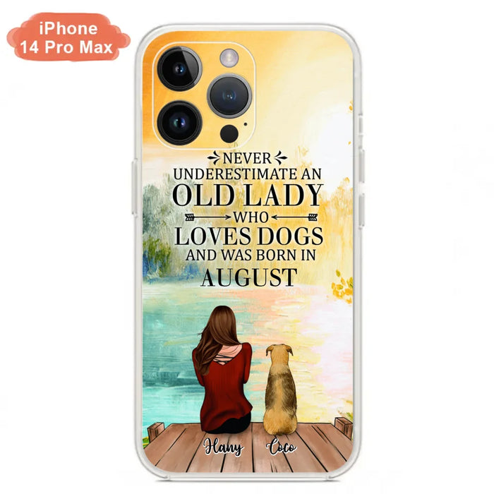 Custom Personalized Old Lady And Dog Phone Case - Woman With Upto 5 Dogs - Best Gift For Dog Lover - Case For iPhone And Samsung