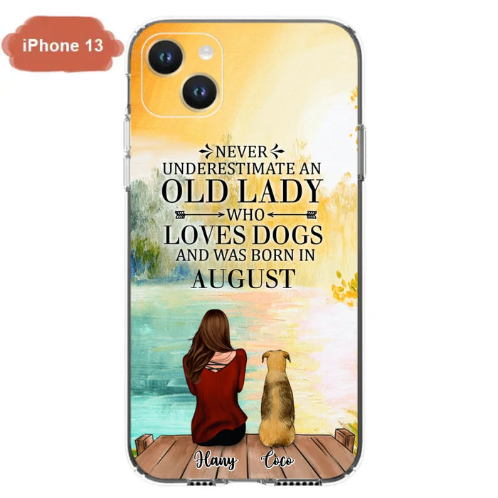 Custom Personalized Old Lady And Dog Phone Case - Woman With Upto 5 Dogs - Best Gift For Dog Lover - Case For iPhone And Samsung