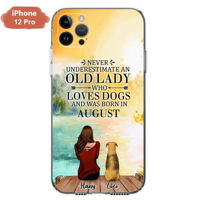 Custom Personalized Old Lady And Dog Phone Case - Woman With Upto 5 Dogs - Best Gift For Dog Lover - Case For iPhone And Samsung