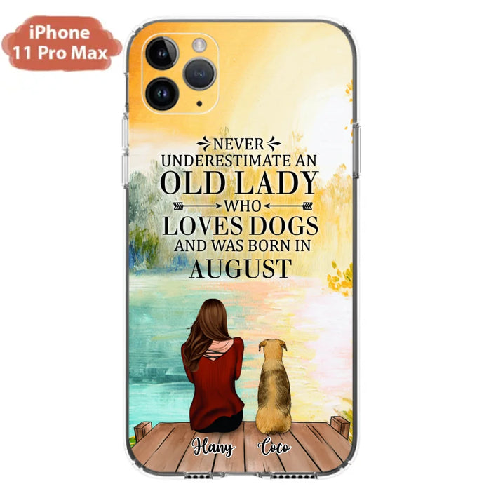 Custom Personalized Old Lady And Dog Phone Case - Woman With Upto 5 Dogs - Best Gift For Dog Lover - Case For iPhone And Samsung