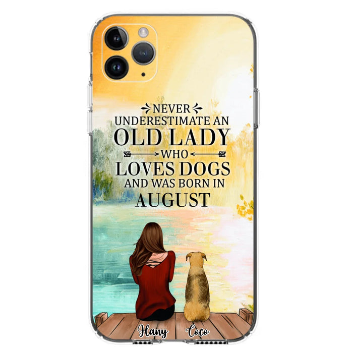 Custom Personalized Old Lady And Dog Phone Case - Woman With Upto 5 Dogs - Best Gift For Dog Lover - Case For iPhone And Samsung