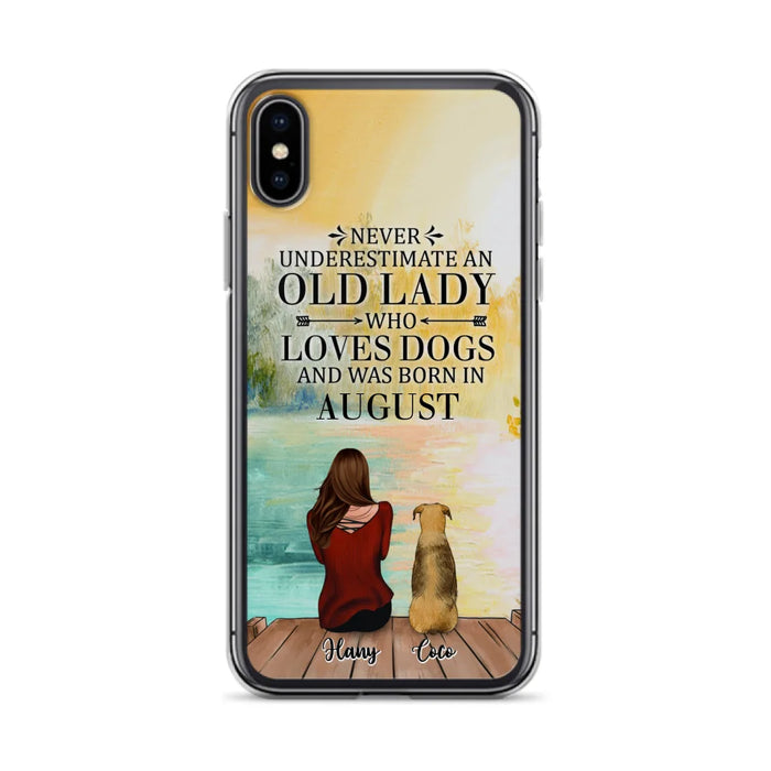 Custom Personalized Old Lady And Dog Phone Case - Woman With Upto 5 Dogs - Best Gift For Dog Lover - Case For iPhone And Samsung