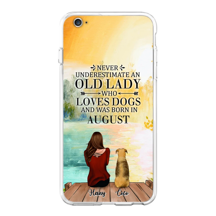 Custom Personalized Old Lady And Dog Phone Case - Woman With Upto 5 Dogs - Best Gift For Dog Lover - Case For iPhone And Samsung