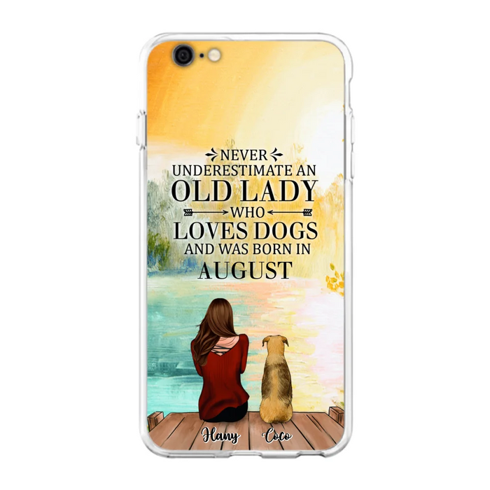 Custom Personalized Old Lady And Dog Phone Case - Woman With Upto 5 Dogs - Best Gift For Dog Lover - Case For iPhone And Samsung