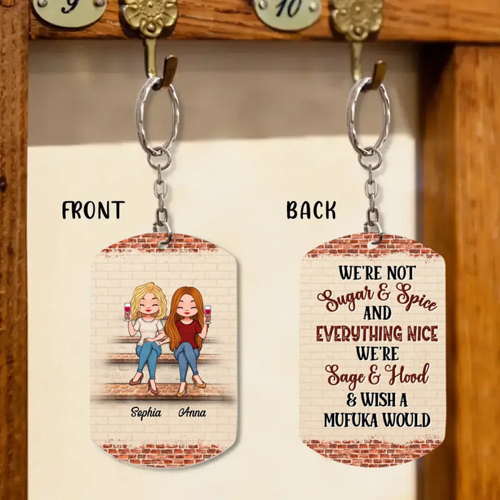 Custom Personalized Besties Keychain - Upto 4 People - Gift Idea For Friends/Besties/Sisters - We Go Together Like Drunk And Disorderly