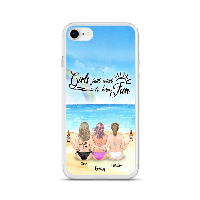 Personalized Best Friends Phone Case - Upto 3 Besties - Girls Just Want To Have Fun