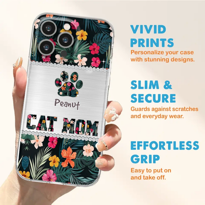 Personalized Custom Phone Case Cat Mom Met Pattern - Gifts Idea For Cat Lover - Cat Mom - Case For Iphone & Samsung