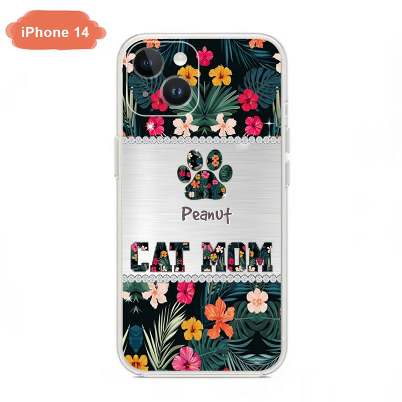 Personalized Custom Phone Case Cat Mom Met Pattern - Gifts Idea For Cat Lover - Cat Mom - Case For Iphone & Samsung