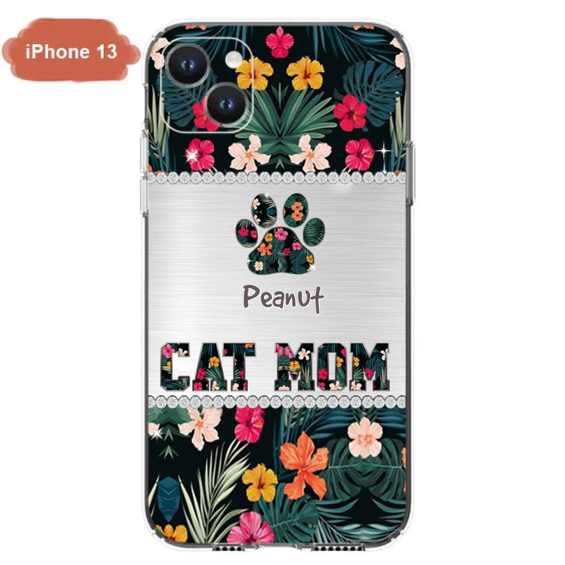Personalized Custom Phone Case Cat Mom Met Pattern - Gifts Idea For Cat Lover - Cat Mom - Case For Iphone & Samsung