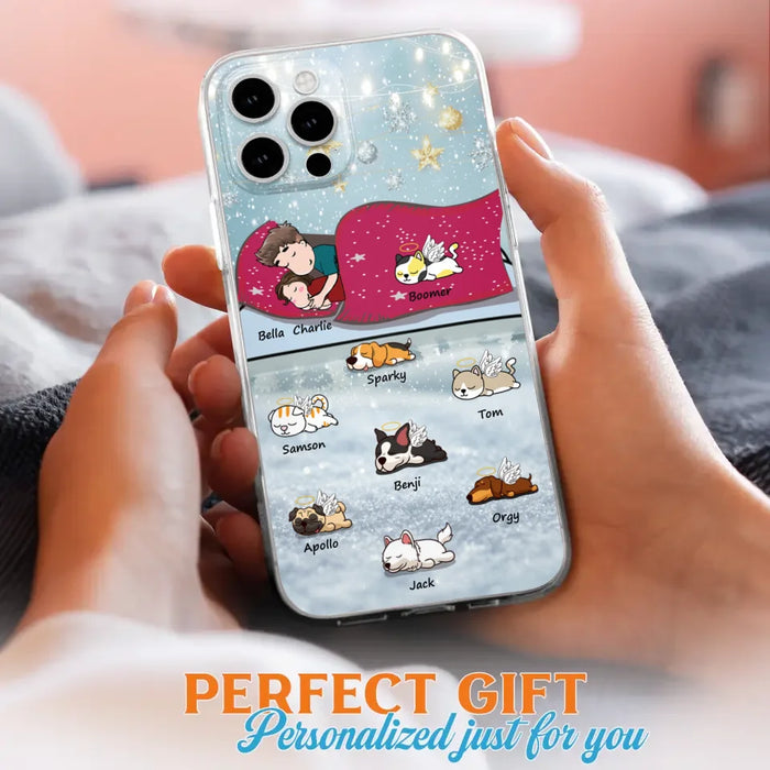 Custom Personalized Couple With Pet Phone Case - Upto 8 Pets - Best Gift For Dog/ Cat Lover - Case For Iphone And Samsung