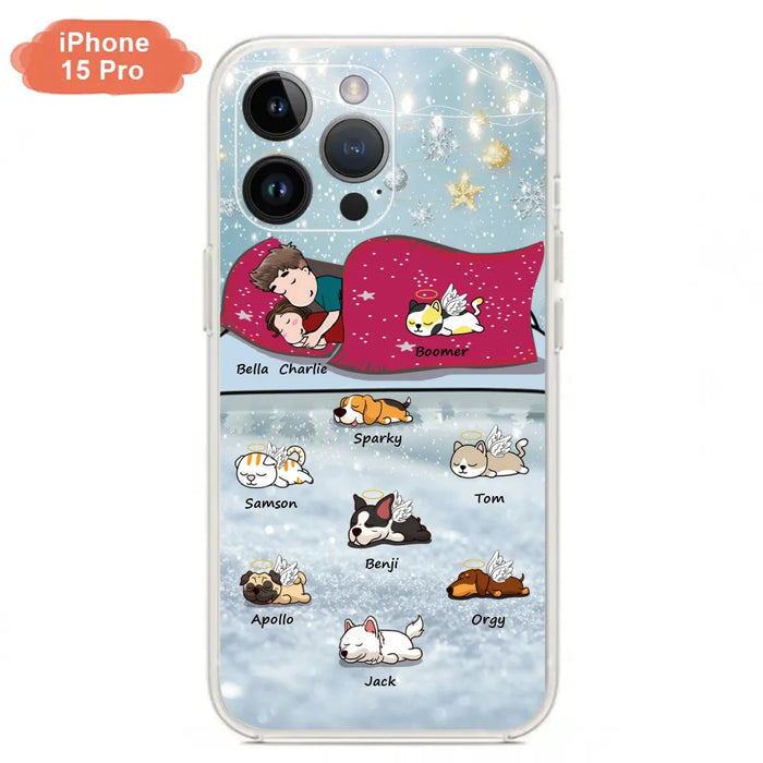 Custom Personalized Couple With Pet Phone Case - Upto 8 Pets - Best Gift For Dog/ Cat Lover - Case For Iphone And Samsung