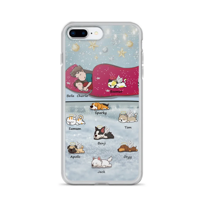 Custom Personalized Couple With Pet Phone Case - Upto 8 Pets - Best Gift For Dog/ Cat Lover - Case For Iphone And Samsung