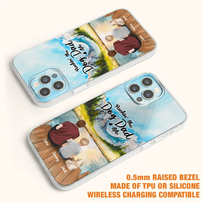 Custom Personalized Dog Mom/Dog Dad Phone Case - Single Mom/Single Dad with 1 Kid and 2 Pets - iPhone and Samsung Cases