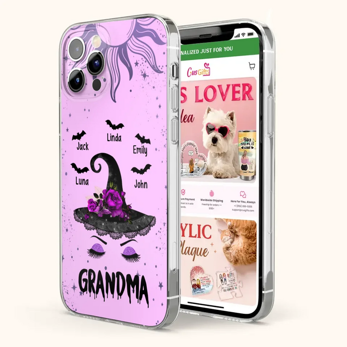 Personalized Grandma Witch Phone Case -
Upto 5 Kid's Name - Best Gift For Grandma- Grandma,Gigi,Nana,Mama,Gigi