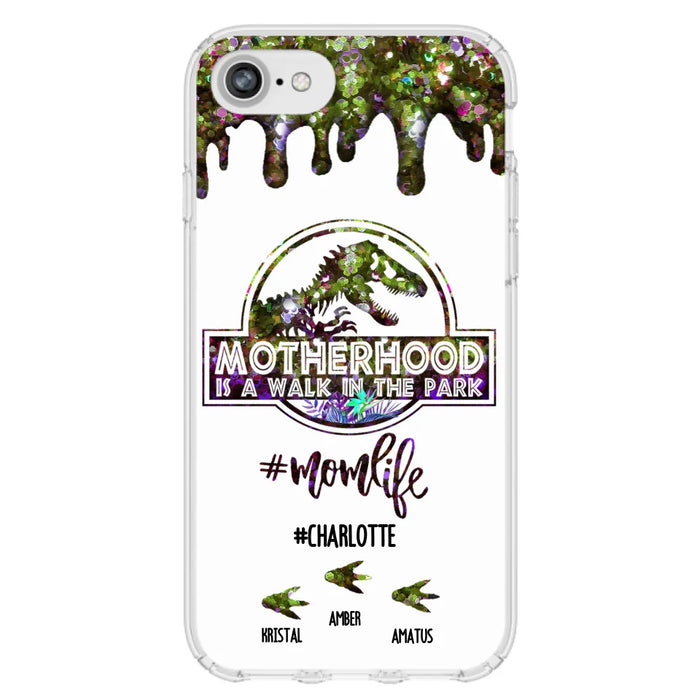 Custom Personalized Mama Dinosaur Phone Case - Best Gift For Mothers - Motherhood Is A Walk In The Park - Phone Case For iPhone And Samsung - 2QCGS1