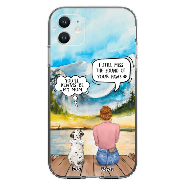 Custom Personalized Memorial Pet Mom Phone Case - Woman With Upto 5 Pets - Best Gift For Pet Lover - It's So Hard To Say Goodbye - Case For Iphone/Samsung