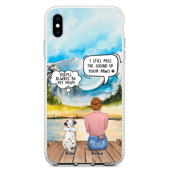 Custom Personalized Memorial Pet Mom Phone Case - Woman With Upto 5 Pets - Best Gift For Pet Lover - It's So Hard To Say Goodbye - Case For Iphone/Samsung