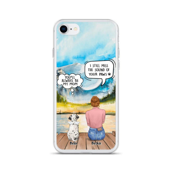 Custom Personalized Memorial Pet Mom Phone Case - Woman With Upto 5 Pets - Best Gift For Pet Lover - It's So Hard To Say Goodbye - Case For Iphone/Samsung