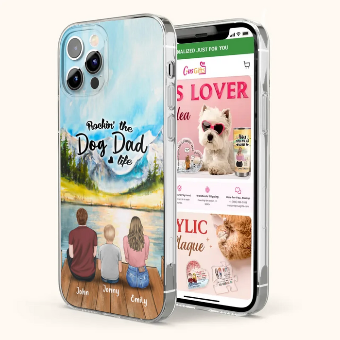 Custom Personalized Parents Pet Phone Case - Parents With 1 Kids And Upto 2 Pets - Case For iPhone And Samsung