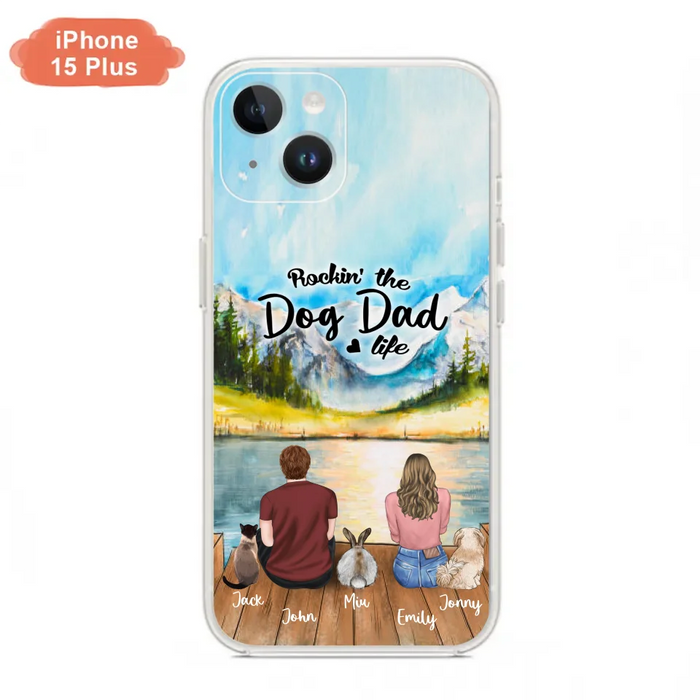 Custom Personalized Pet Couple Phone Case - Couple With Upto 3 Pets - Case For iPhone And Samsung