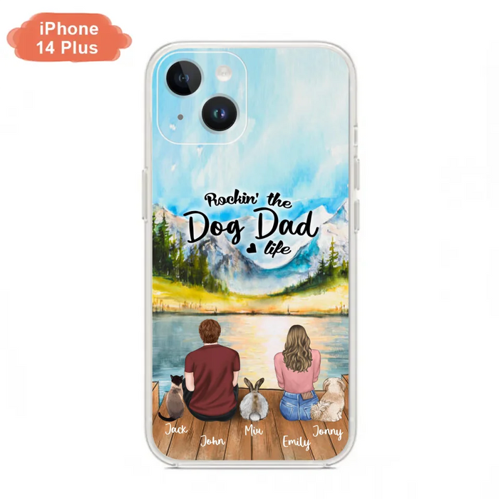 Custom Personalized Pet Couple Phone Case - Couple With Upto 3 Pets - Case For iPhone And Samsung