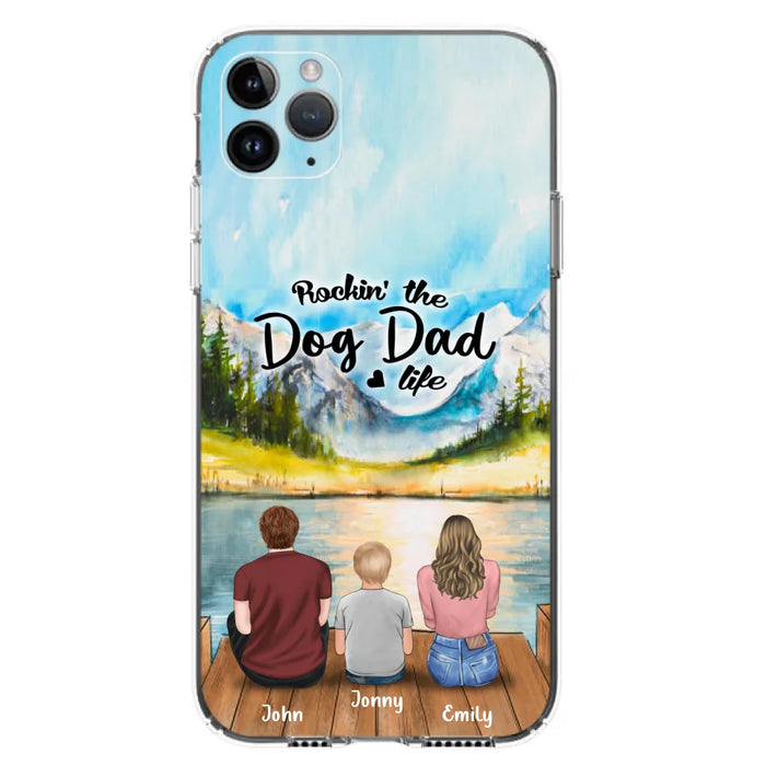 Custom Personalized Parents Pet Phone Case - Parents With 1 Kids And Upto 2 Pets - Case For iPhone And Samsung