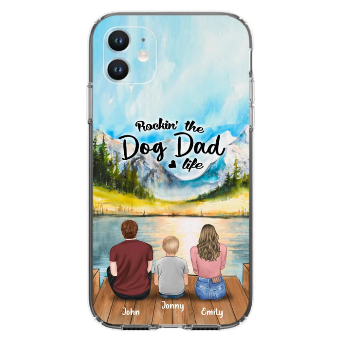 Custom Personalized Parents Pet Phone Case - Parents With 1 Kids And Upto 2 Pets - Case For iPhone And Samsung