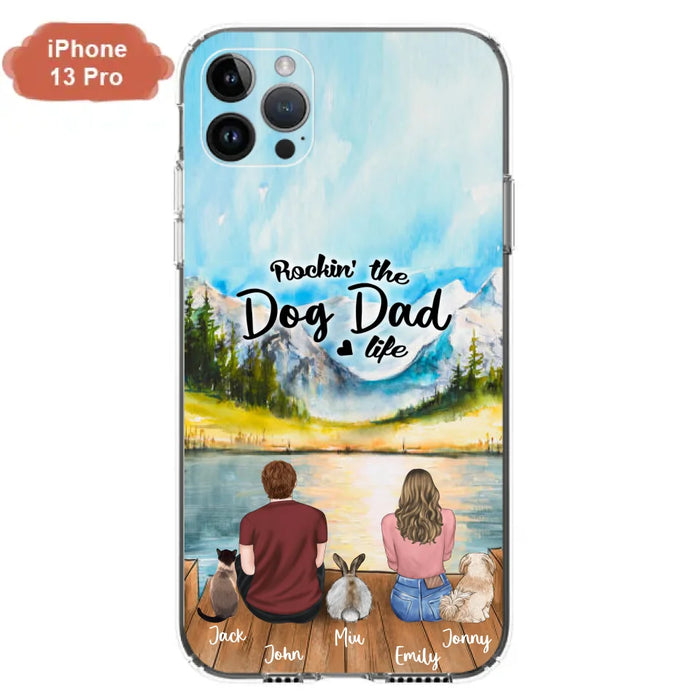 Custom Personalized Pet Couple Phone Case - Couple With Upto 3 Pets - Case For iPhone And Samsung