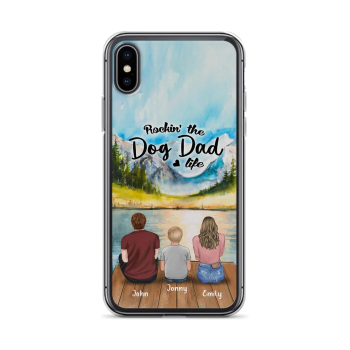 Custom Personalized Parents Pet Phone Case - Parents With 1 Kids And Upto 2 Pets - Case For iPhone And Samsung