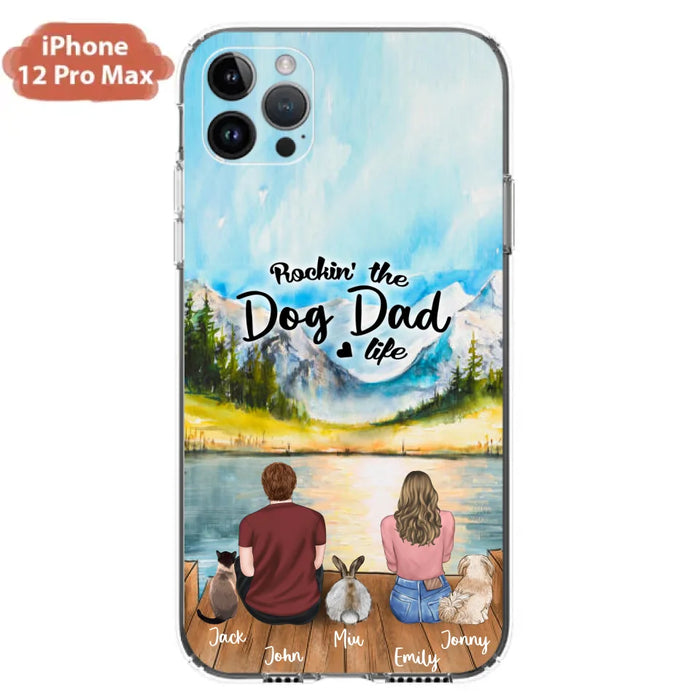 Custom Personalized Pet Couple Phone Case - Couple With Upto 3 Pets - Case For iPhone And Samsung