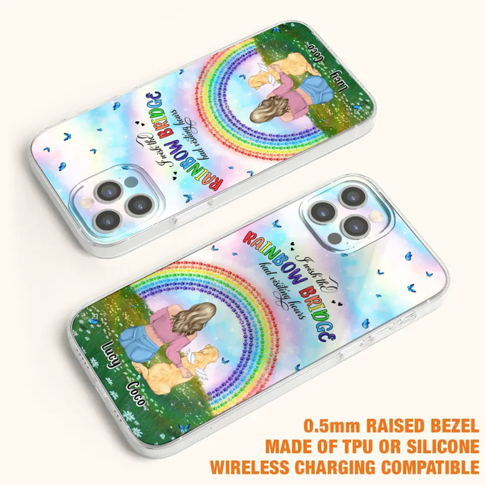 Custom Personalized Dog, Cat Memorial Phone Case  - Upto 4 Pets - Memorial Gift For Dog/ Cat Lover - I Wish The Rainbow Bridge Had Visiting Hours - Case For iPhone And Samsung