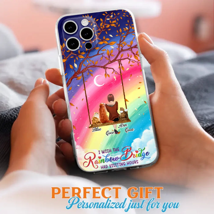 Custom Personalized Pet Mom Phone Case - Memorial Gift For Dog/ Cat Lover - I Wish The Rainbow Bridge Had Visiting Hours - Case For iPhone And Samsung