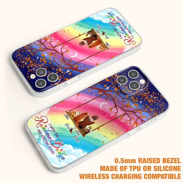 Custom Personalized Pet Mom Phone Case - Memorial Gift For Dog/ Cat Lover - I Wish The Rainbow Bridge Had Visiting Hours - Case For iPhone And Samsung