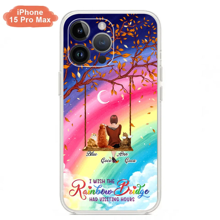 Custom Personalized Pet Mom Phone Case - Memorial Gift For Dog/ Cat Lover - I Wish The Rainbow Bridge Had Visiting Hours - Case For iPhone And Samsung