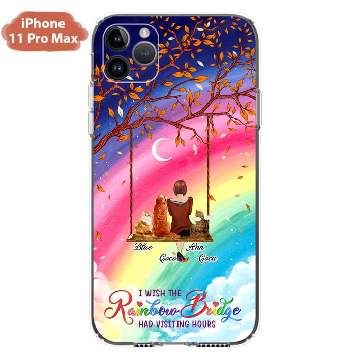 Custom Personalized Pet Mom Phone Case - Memorial Gift For Dog/ Cat Lover - I Wish The Rainbow Bridge Had Visiting Hours - Case For iPhone And Samsung