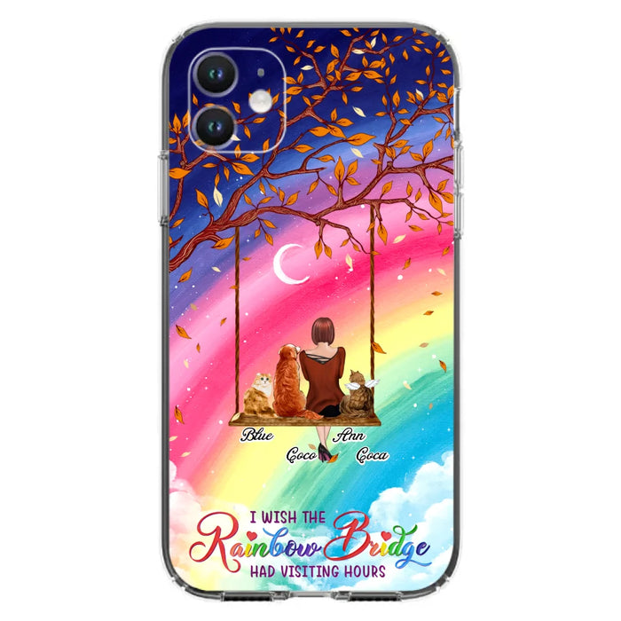 Custom Personalized Pet Mom Phone Case - Memorial Gift For Dog/ Cat Lover - I Wish The Rainbow Bridge Had Visiting Hours - Case For iPhone And Samsung