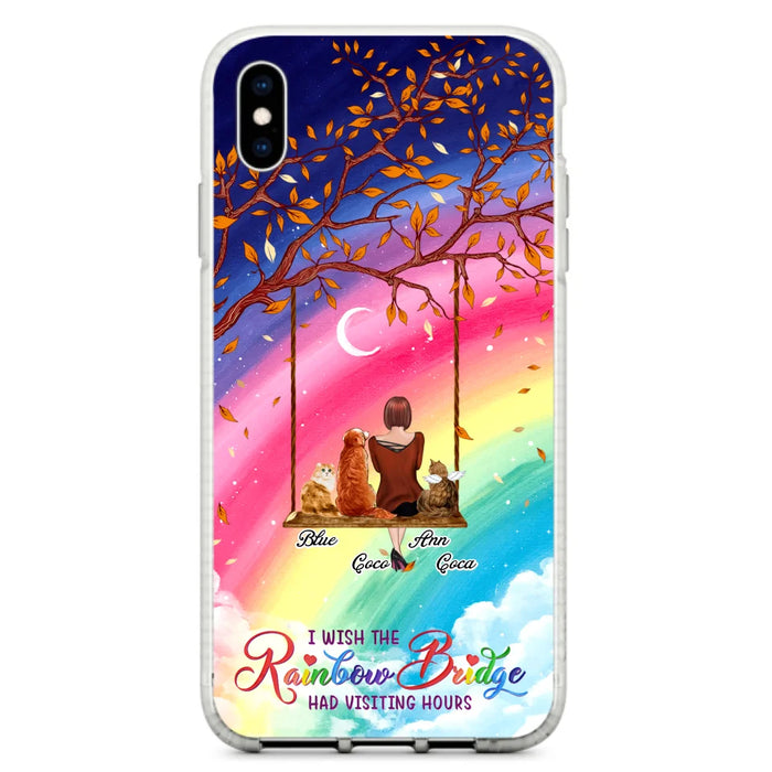 Custom Personalized Pet Mom Phone Case - Memorial Gift For Dog/ Cat Lover - I Wish The Rainbow Bridge Had Visiting Hours - Case For iPhone And Samsung