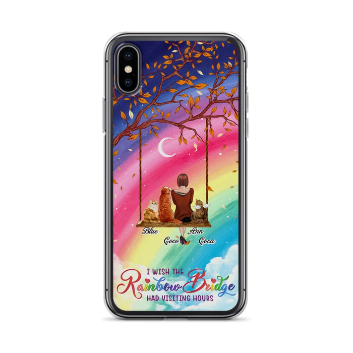 Custom Personalized Pet Mom Phone Case - Memorial Gift For Dog/ Cat Lover - I Wish The Rainbow Bridge Had Visiting Hours - Case For iPhone And Samsung