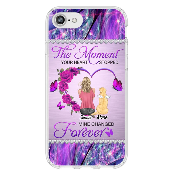 Custom Personalized Memorial Dog Mom iPhone/Samsung Phone Case - Memorial/ Mother's Day Gift Idea For Dog Mom - The Moment Your Heart Stopped Mine Changed Forever