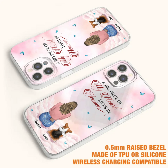 Custom Personalized Memorial Pet Phone Case - Upto 4 Pets - Memorial Gift Idea For Dog/Cat Lover -   A Big Piece Of My Heart Lives In Heaven - Case For iPhone And Samsung