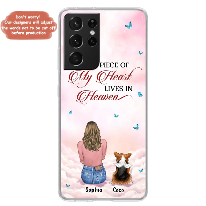 Custom Personalized Memorial Pet Phone Case - Upto 4 Pets - Memorial Gift Idea For Dog/Cat Lover -   A Big Piece Of My Heart Lives In Heaven - Case For iPhone And Samsung