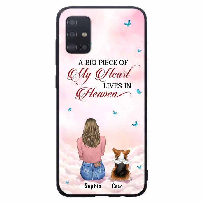 Custom Personalized Memorial Pet Phone Case - Upto 4 Pets - Memorial Gift Idea For Dog/Cat Lover -   A Big Piece Of My Heart Lives In Heaven - Case For iPhone And Samsung