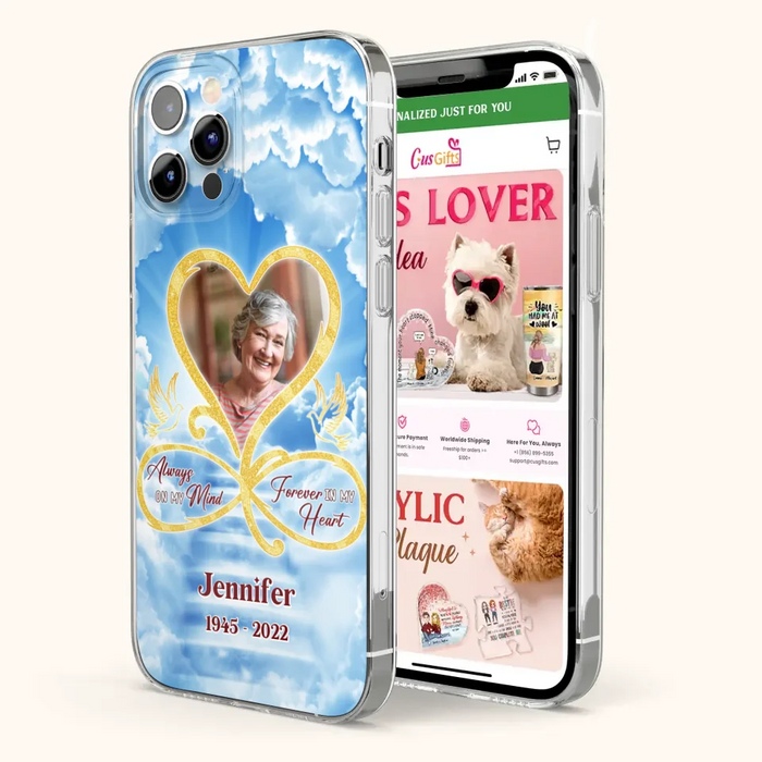 Custom Personalized Memorial Dog Phone Case - Upload Photo - Memorial Gift Idea For Dog Owners/ Dog Lovers - Your Wings Were Ready But My Heart Was Not - Case for iPhone/Samsung