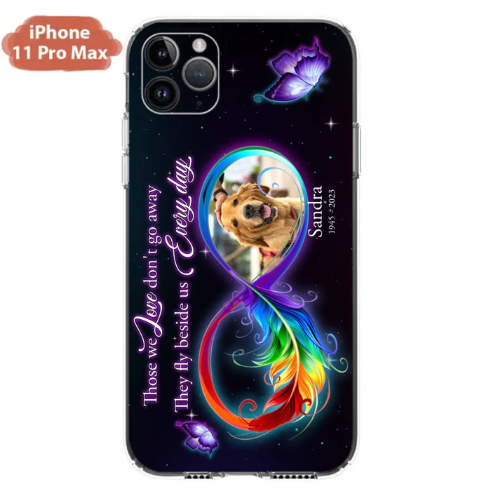 Custom Personalized Memorial Infinity Symbol Phone Case For iPhone/ Samsung - Upload Photo - Memorial Gift Idea For Father's Day/Mother's Day/ Pet Owners - Those We Love Don't Go Away