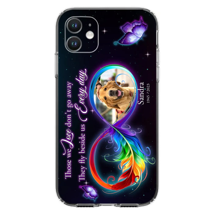 Custom Personalized Memorial Infinity Symbol Phone Case For iPhone/ Samsung - Upload Photo - Memorial Gift Idea For Father's Day/Mother's Day/ Pet Owners - Those We Love Don't Go Away