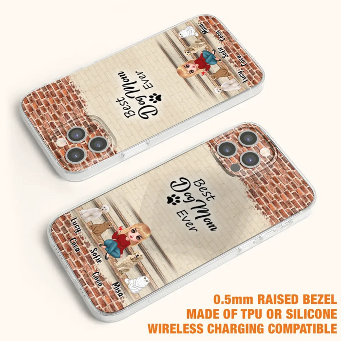 Custom Personalized Dog/Cat Mom Phone Case - Gift Idea For Dog/Cat Lovers/Mother's Day - Upto 3 Dogs/Cats - Best Dog Mom Ever - Cases For iPhone/Samsung